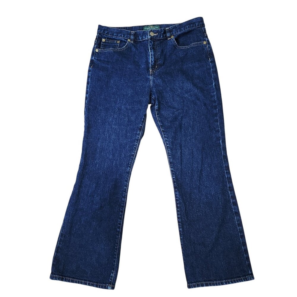 Lauren Ralph Lauren Womens Jeans Size 8 Petite Blue Denim Mid Rise Boot Cut